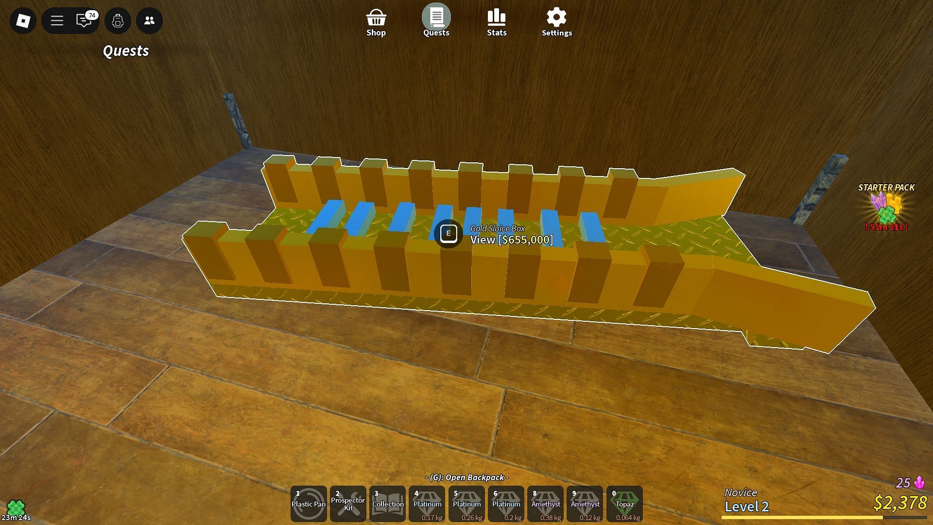 The Gold Sluice Box (Image via Roblox)